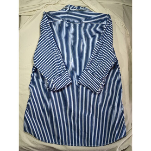 American Eagle Outfitters L  Button Up Shirt Mens Blue Striped Hipster Academia - Picture 3 of 5
